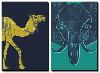 Camel and Elephant-null-Stretched Canvas