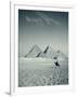 Camel and Giza Pyramids, Giza, Cairo, Egypt-Jon Arnold-Framed Photographic Print