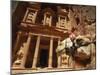 Camel and Low Angle View of the Khazneh, Petra, Jordan-Neale Clarke-Mounted Photographic Print