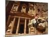 Camel and Low Angle View of the Khazneh, Petra, Jordan-Neale Clarke-Mounted Photographic Print