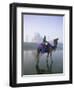 Camel and Rider in Front of the Taj Mahal and Yamuna River, Taj Mahal, Uttar Pradesh State, India-Gavin Hellier-Framed Photographic Print