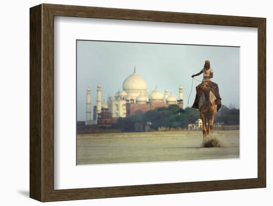 Camel And Taj Mahal-Charles Bowman-Framed Photographic Print