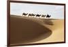 Camel caravan, Badain Jaran Desert, Inner Mongolia, China.-Ellen Anon-Framed Photographic Print