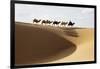 Camel caravan, Badain Jaran Desert, Inner Mongolia, China.-Ellen Anon-Framed Photographic Print