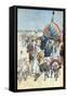 Camel Caravan Crossing Sahara Desert Tuat Algeria (March 1903)-null-Framed Stretched Canvas