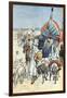 Camel Caravan Crossing Sahara Desert Tuat Algeria (March 1903)-null-Framed Giclee Print