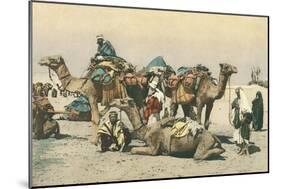 Camel Caravan-null-Mounted Art Print