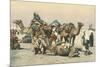 Camel Caravan-null-Mounted Art Print