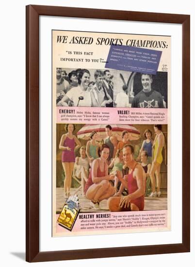 Camel Cigarettes - Good for Sports People's Health!-null-Framed Art Print