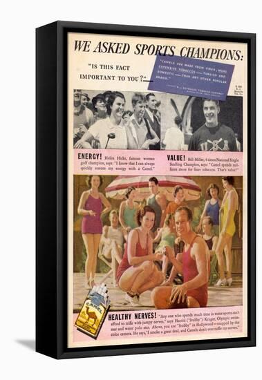 Camel Cigarettes - Good for Sports People's Health!-null-Framed Stretched Canvas