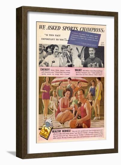 Camel Cigarettes - Good for Sports People's Health!-null-Framed Art Print