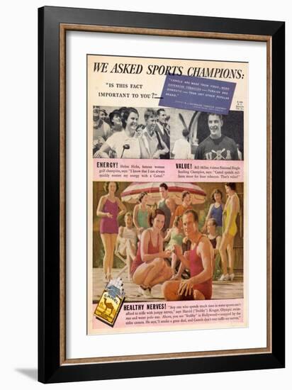 Camel Cigarettes - Good for Sports People's Health!-null-Framed Art Print