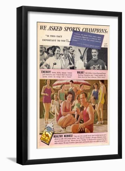 Camel Cigarettes - Good for Sports People's Health!-null-Framed Art Print