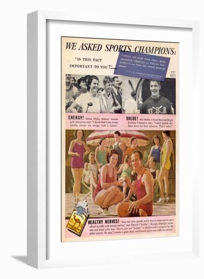 Camel Cigarettes - Good for Sports People's Health!-null-Framed Art Print