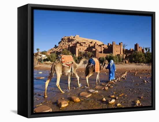 Camel Driver, Ait Benhaddou, Atlas Mountains, Morocco, Mr-Doug Pearson-Framed Stretched Canvas