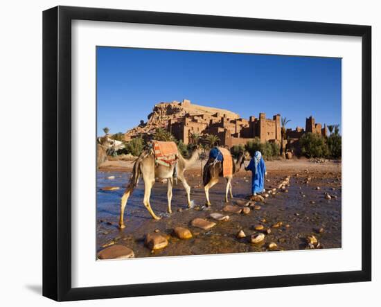 Camel Driver, Ait Benhaddou, Atlas Mountains, Morocco, Mr-Doug Pearson-Framed Premium Photographic Print