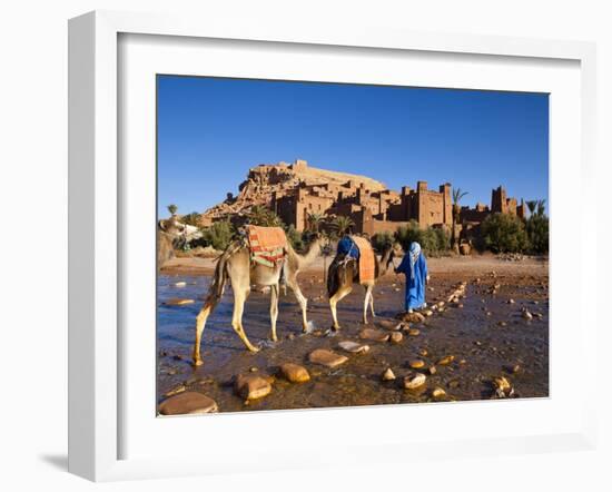 Camel Driver, Ait Benhaddou, Atlas Mountains, Morocco, Mr-Doug Pearson-Framed Photographic Print