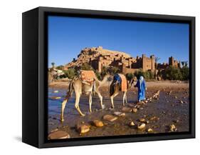 Camel Driver, Ait Benhaddou, Atlas Mountains, Morocco, Mr-Doug Pearson-Framed Stretched Canvas