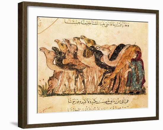 Camel-Driver, Assemblies of Al-Hariri-Yahya ibn Mahmud Al-Wasiti-Framed Art Print