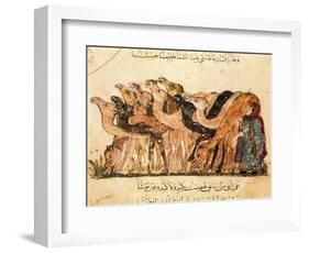 Camel-Driver, Assemblies of Al-Hariri-Yahya ibn Mahmud Al-Wasiti-Framed Art Print