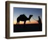 Camel Driver at Dusk in the Sahara Desert, Near Douz, Kebili, Tunisia, North Africa, Africa-Godong-Framed Photographic Print