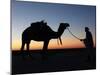 Camel Driver at Dusk in the Sahara Desert, Near Douz, Kebili, Tunisia, North Africa, Africa-Godong-Mounted Photographic Print