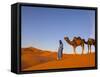Camel Driver, Sahara Desert, Merzouga, Morocco, (MR)-Doug Pearson-Framed Stretched Canvas
