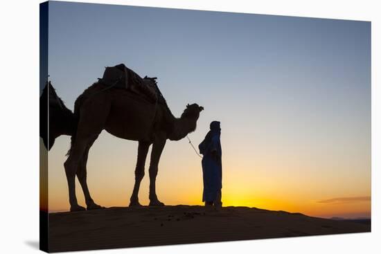 Camel Driver, Sahara Desert, Merzouga, Morocco, North Africa, Africa-Doug Pearson-Stretched Canvas