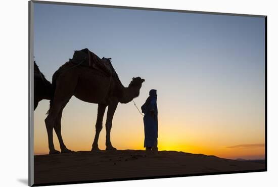 Camel Driver, Sahara Desert, Merzouga, Morocco, North Africa, Africa-Doug Pearson-Mounted Photographic Print