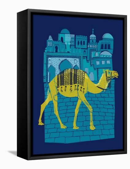 Camel Fes-null-Framed Stretched Canvas