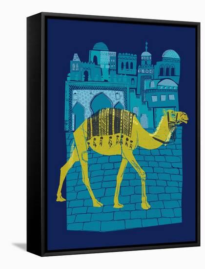 Camel Fes-null-Framed Stretched Canvas