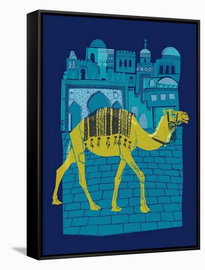 Camel Fes-null-Framed Stretched Canvas