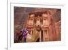 Camel in Front of the Treasury, Petra, Jordan, Middle East-Neil Farrin-Framed Photographic Print