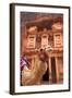 Camel in Front of the Treasury, Petra, Jordan, Middle East-Neil Farrin-Framed Photographic Print