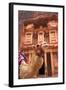 Camel in Front of the Treasury, Petra, Jordan, Middle East-Neil Farrin-Framed Photographic Print