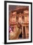 Camel in Front of the Treasury, Petra, Jordan, Middle East-Neil Farrin-Framed Photographic Print