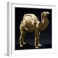 Camel Laden with Goods, Painted Terracotta Statue, China-null-Framed Giclee Print