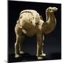 Camel Laden with Goods, Painted Terracotta Statue, China-null-Mounted Giclee Print