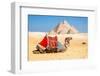 Camel Resting by the Pyramids, Giza, Egypt-Richard Silver-Framed Photographic Print