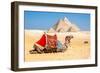 Camel Resting by the Pyramids, Giza, Egypt-Richard Silver-Framed Photographic Print