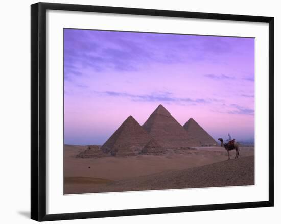 Camel Rider at Giza Pyramids, Giza, UNESCO World Heritage Site, Cairo, Egypt, North Africa, Africa-Nigel Francis-Framed Photographic Print