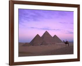 Camel Rider at Giza Pyramids, Giza, UNESCO World Heritage Site, Cairo, Egypt, North Africa, Africa-Nigel Francis-Framed Photographic Print