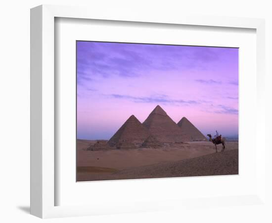 Camel Rider at Giza Pyramids, Giza, UNESCO World Heritage Site, Cairo, Egypt, North Africa, Africa-Nigel Francis-Framed Photographic Print