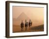 Camel Riders at Giza Pyramids, UNESCO World Heritage Site, Giza, Cairo, Egypt, North Africa, Africa-null-Framed Photographic Print