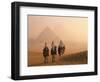 Camel Riders at Giza Pyramids, UNESCO World Heritage Site, Giza, Cairo, Egypt, North Africa, Africa-null-Framed Photographic Print