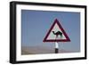 Camel Road Sign, Wahiba, Oman, Middle East-Angelo Cavalli-Framed Photographic Print