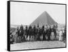 Camel Tour in Front of One of the Pyramids of Giza, Egypt, C1920s-C1930s-null-Framed Stretched Canvas