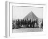 Camel Tour in Front of One of the Pyramids of Giza, Egypt, C1920s-C1930s-null-Framed Giclee Print