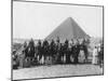 Camel Tour in Front of One of the Pyramids of Giza, Egypt, C1920s-C1930s-null-Mounted Giclee Print