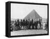 Camel Tour in Front of One of the Pyramids of Giza, Egypt, C1920s-C1930s-null-Framed Stretched Canvas